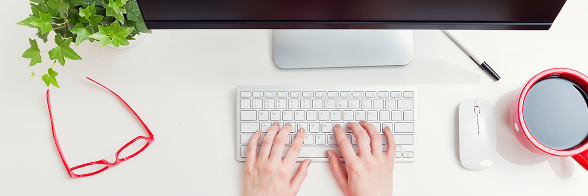 Woman working in home office