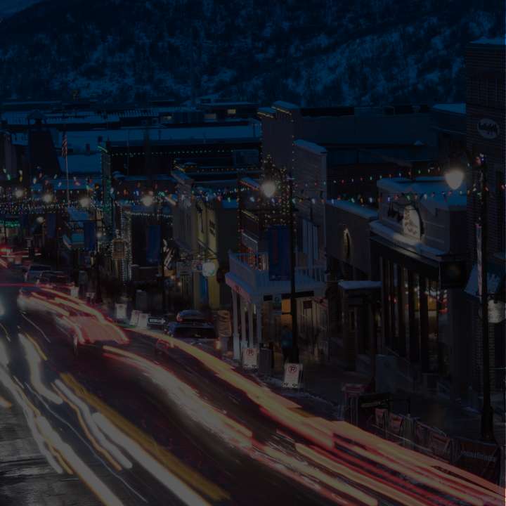 Welcome Home Shoreline Park City Utah Main Street at Night